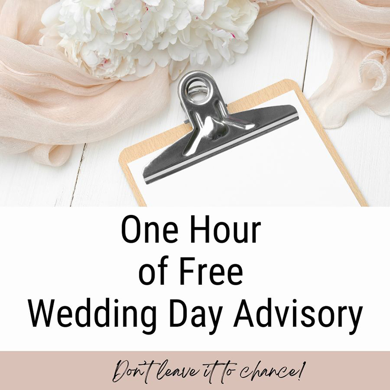 one hour free wedding day advisory